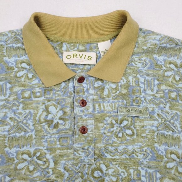 Orvis Sporting Traditions Mens Short Sleeve Hawaiian Floral Polo Shirt Size XXL - Picture 2 of 8